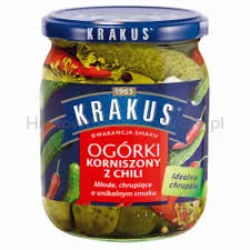 Krakus Ogórki Korniszony Z Chili 500 G