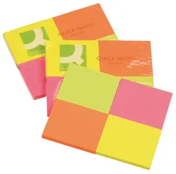 Q-Connect Bloczek samoprzylepny  Brilliant, notes, 38x51mm, 4x50 kart., neonowe 