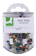 Szpilki Q-CONNECT, 4x20mm, w plastikowym pudełku, 100 szt., mix kolorów - 2
