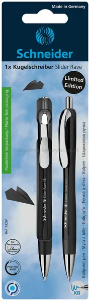 Schneider Długopis automatyczny Slider Rave, XB, 1szt., blister, czarny 