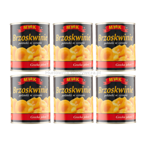 Mk Brzoskwinie Połówki W Lekkim Syropie 820G x 6 sztuk
