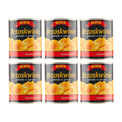 Mk Brzoskwinie Połówki W Lekkim Syropie 820G x 6 sztuk