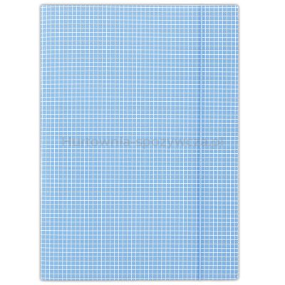 Donau Teczka z gumką karton, A4, 400gsm, 3-skrz., niebieska w kratę 