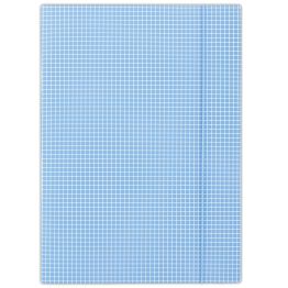 Donau Teczka z gumką karton, A4, 400gsm, 3-skrz., niebieska w kratę 