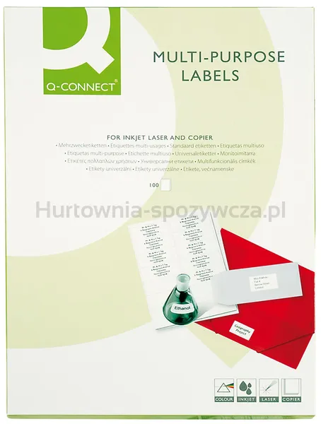 Q-Connect Etykiety Uniwersalne 70X50,8Mm, Prostokątne, Białe 100 Ark. 