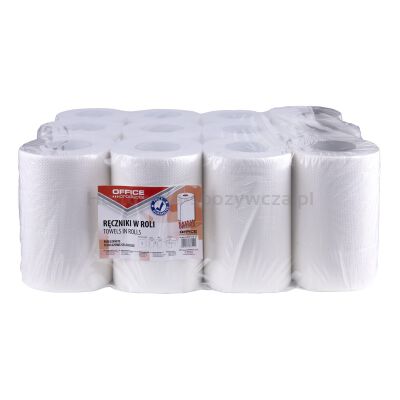 Ręczniki w roli celulozowe OFFICE PRODUCTS Mini, 2-warstwowe, 50m, 12szt., białe