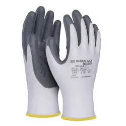 Rękawice DONAU SAFETY Nitrile 01, kat. II, rozm. 8, szare