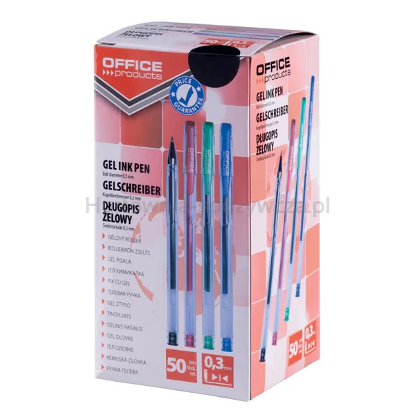 Długopis Żelowy Office Products Classic 0,5Mm, Czarny