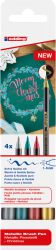Edding Pisak metaliczny z końcówką pędzelkową e-1340 zestaw Xmas, 4szt. 