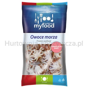 Myfood Ośmiorniczki Baby Całe, Surowe, Rozmiar: 40-80 Szt./Kg, Glazura: 20%, 800 G/1000 G
