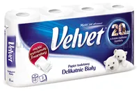 Papier toaletowy celulozowy VELVET Delikatnie Biały, 3-warstwowy, 150 listki, 8szt., biały - 2