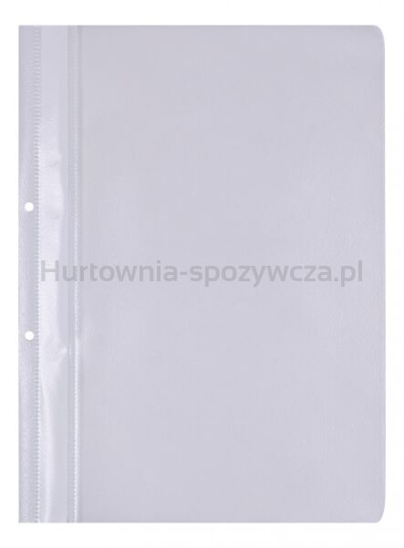 Skoroszyt OFFICE PRODUCTS, PP, A4, 2 otwory, 100/170mikr., wpinany, biały