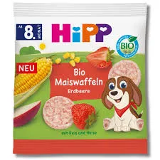 Hipp Wafelki Kukurydziane Truskawkowe Bio, 23 G