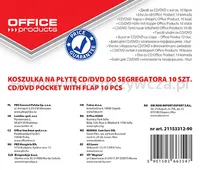 Koperty na płyty CD/DVD OFFICE PRODUCTS, do wpinania, PP, 10szt., transparentny - 2