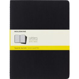 Zestaw 3 Zeszytów MOLESKINE Cahier Journals XL (19x25cm) w kratkę, 120 stron, czarny