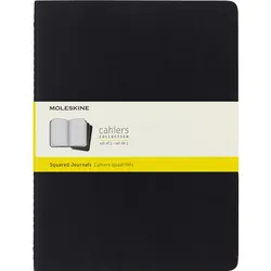 Zestaw 3 Zeszytów MOLESKINE Cahier Journals XL (19x25cm) w kratkę, 120 stron, czarny