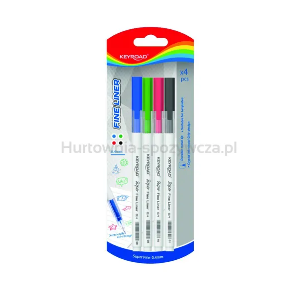 Cienkopis Keyroad, 0,4Mm, 4 Szt., Blister