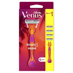 Gillette Simply Venus 3 Miami Rączka maszynki + 4 Ostrza