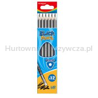 Ołówek drewniany z gumką KEYROAD, HB, trójkątny, zawieszka, szary