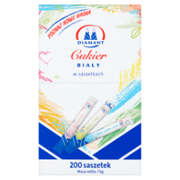 Diamant Cukier Biały W Saszetkach 1 Kg (200 Saszetek)