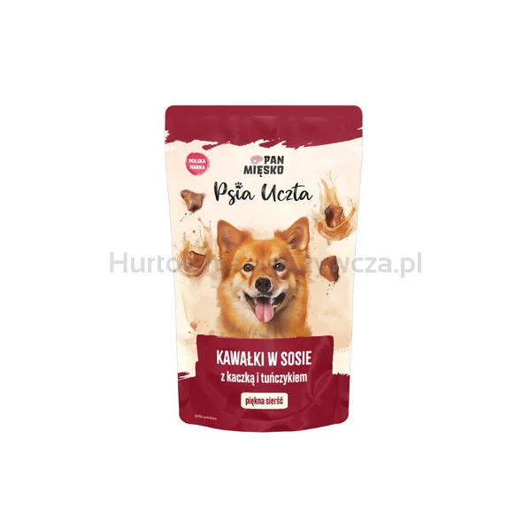 Pan Mięsko Psia Uczta Kawałki W Sosie Z Kaczką I Tuńczykiem 150 G