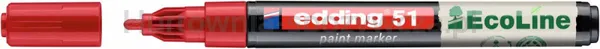 Marker Olejowy Na Bazie Wody E-51 Edding Ecoline, 1-2Mm, Czerwony