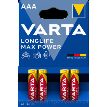 Baterie Varta Longlife Max Power Lr03 Aaa 4 Szt.