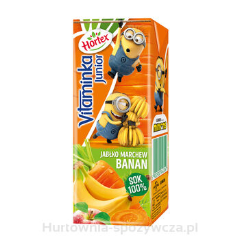 Hortex Vitaminka Junior Jabłko, Marchew, Banan Sok 100% Karton 200Ml