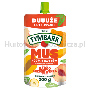 Tymbark Mus 100% Jabłko Mango Brzoskwinia Banan 200 G