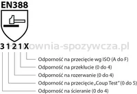 Rękawice robocze DONAU SAFETY, skóra kozia po stronie dłoni, rzep, rozm. 7/S, biało-czerwone - 5
