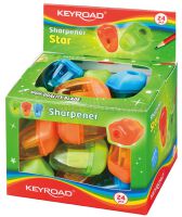 Temperówka KEYROAD Star, plastikowa, pojedyncza, z pojemnikiem, pakowane na displayu, mix kolorów - 2
