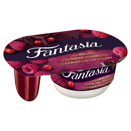 Danone Fantasia Malina-czerwona porzeczka z kawałkami czekolady 116g