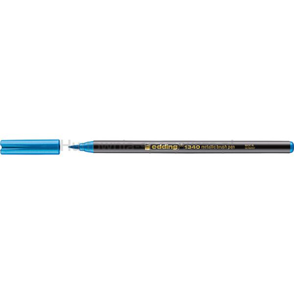 Edding Pisak z końcówką pędzelkową e-1340 metaliczny niebieski  - 2