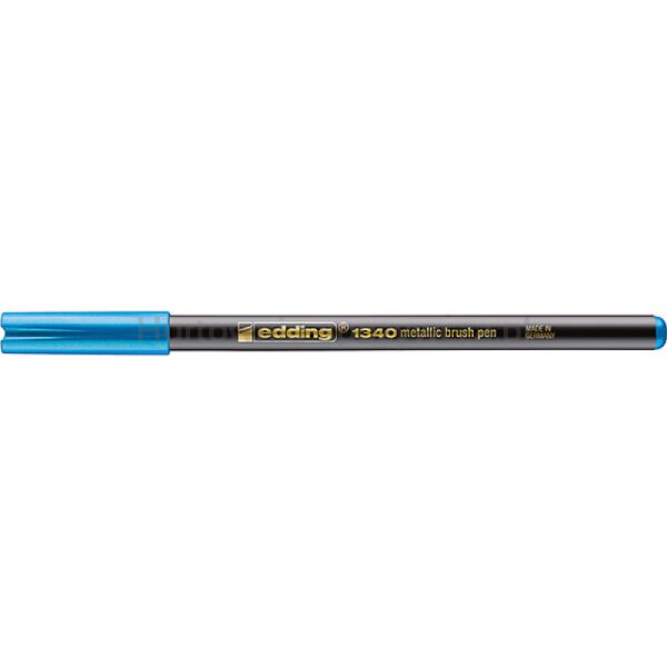 Edding Pisak z końcówką pędzelkową e-1340 metaliczny niebieski  - 3