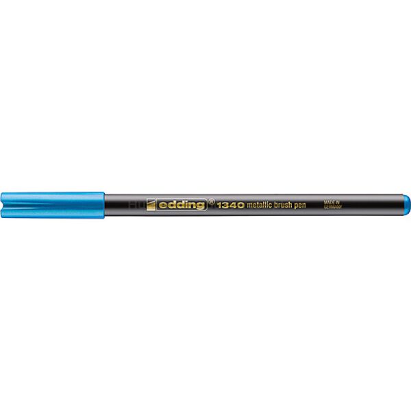 Edding Pisak z końcówką pędzelkową e-1340 metaliczny niebieski  - 3
