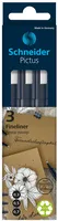 Schneider Zestaw Cienkopisów Pictus, 3 szt., czarne, mix grubości  - 3