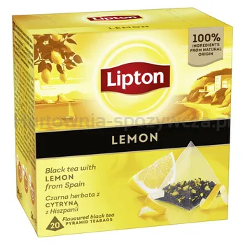 Lipton Herbata Piramidki Cytryna Czarna 20Tb(data przydatności 31.07.2026)