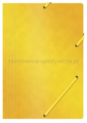 Office Products Teczka z gumką, preszpan, A4, 390gsm, 3-skrz., żółta 