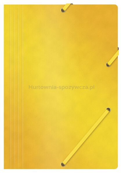 Office Products Teczka z gumką, preszpan, A4, 390gsm, 3-skrz., żółta 