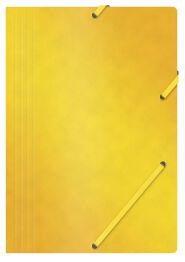Office Products Teczka z gumką, preszpan, A4, 390gsm, 3-skrz., żółta 