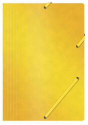 Office Products Teczka z gumką, preszpan, A4, 390gsm, 3-skrz., żółta 