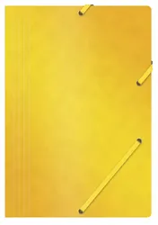 Office Products Teczka Z Gumką, Preszpan, A4, 390Gsm, 3-Skrz., Żółta 