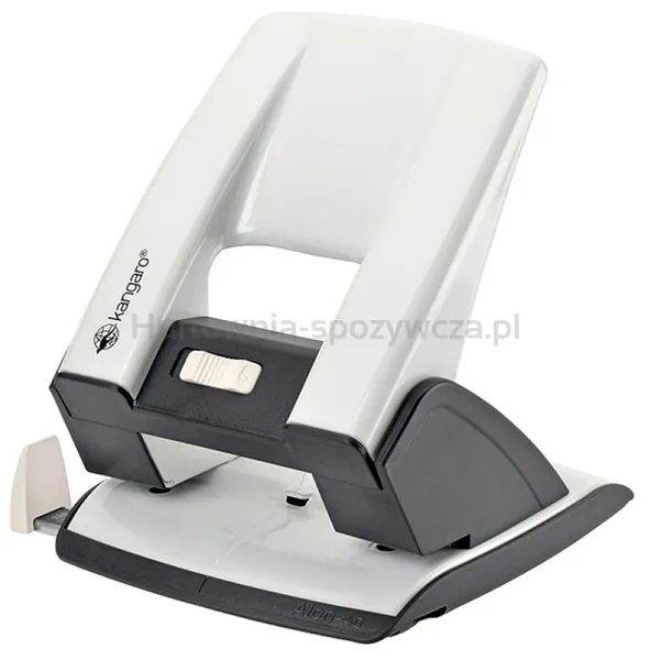 Dziurkacz KANGARO Aion-40, dziurkuje do 40 kartek, metalowy, metaliczny biały