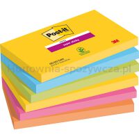 Post-It Karteczki samoprzylepne Super Sticky, CARNIVAL, 76x127mm, 6x90 kart. 