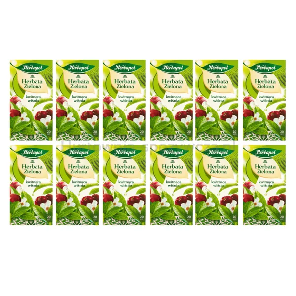 Herbapol Herbata Zielona Z Wiśnią (20 Torebek X 1,7G) 34G