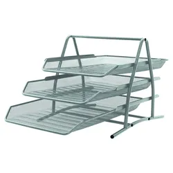 Zestaw Na Biurko Q-Connect Office Set Metalowy 3 Szufladki Srebrny