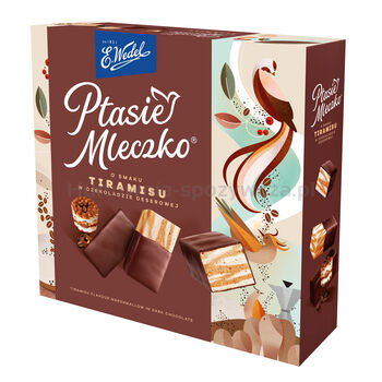 E.Wedel Ptasie Mleczko® o smaku tiramisu w czekoladzie deserowej 340g