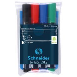 Zestaw Markerów Do Tablic Schneider Maxx 293, 2-5 Mm, 4 Szt., Miks Kolorów