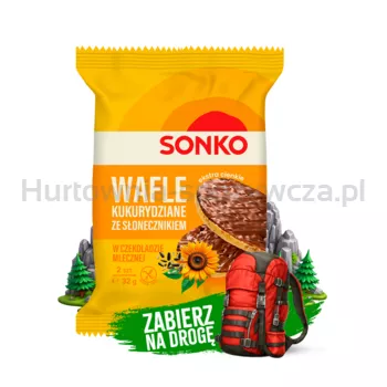 SONKO Wafle kukurydziane ze słonecznikiem w czekoladzie mlecznej 32g