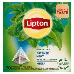Herbata LIPTON, piramidki, zielona, mięta, 20 szt.